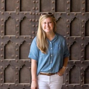 Denim button down top